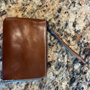 Patricia Nash Brown Leather Wristlet Wallet
